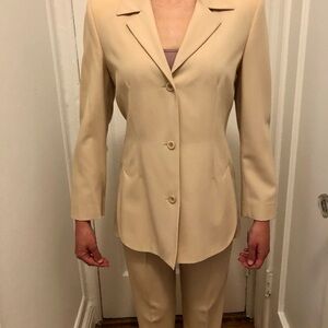 Sportmax Beige Tailored Single-Breasted Blazer
